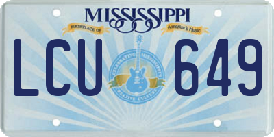 MS license plate LCU649