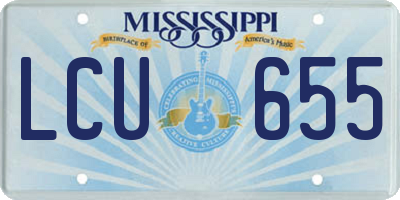 MS license plate LCU655