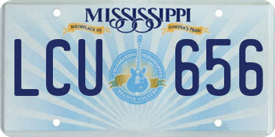 MS license plate LCU656