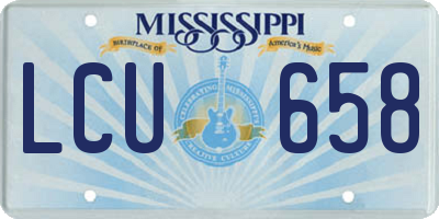 MS license plate LCU658