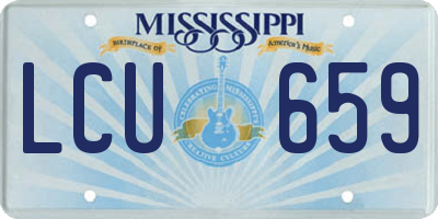MS license plate LCU659