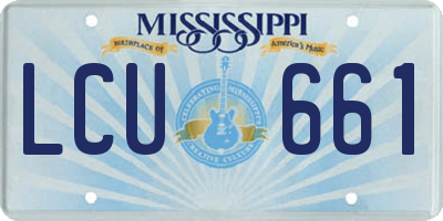 MS license plate LCU661