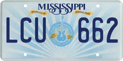 MS license plate LCU662