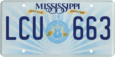 MS license plate LCU663