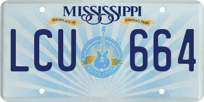 MS license plate LCU664