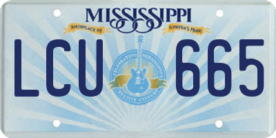 MS license plate LCU665