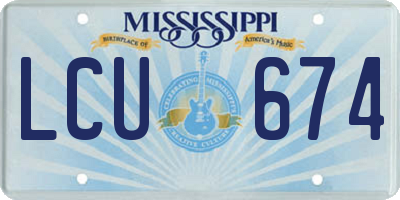MS license plate LCU674