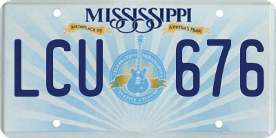 MS license plate LCU676