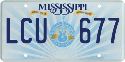 MS license plate LCU677
