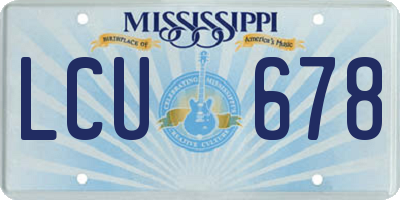 MS license plate LCU678