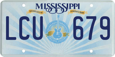 MS license plate LCU679