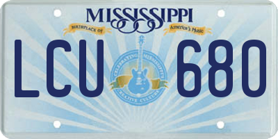 MS license plate LCU680