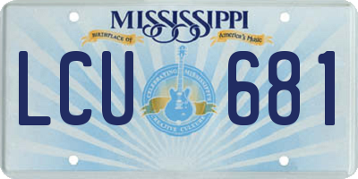 MS license plate LCU681