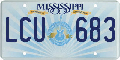 MS license plate LCU683