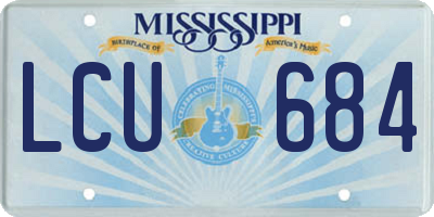 MS license plate LCU684