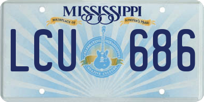 MS license plate LCU686