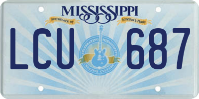 MS license plate LCU687