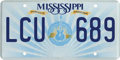MS license plate LCU689
