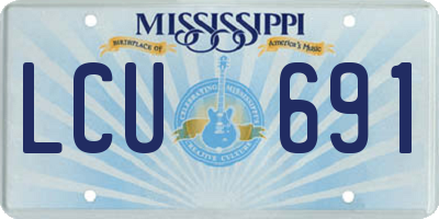 MS license plate LCU691