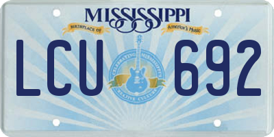 MS license plate LCU692