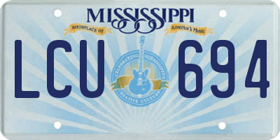 MS license plate LCU694