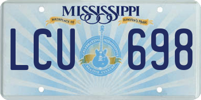 MS license plate LCU698
