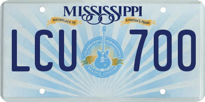 MS license plate LCU700