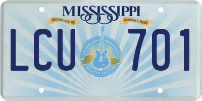 MS license plate LCU701