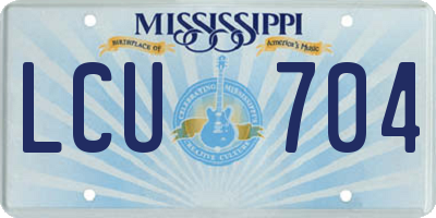MS license plate LCU704