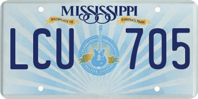 MS license plate LCU705