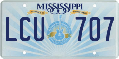 MS license plate LCU707