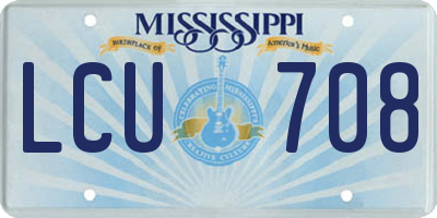 MS license plate LCU708