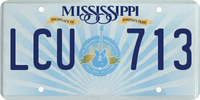 MS license plate LCU713