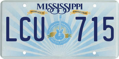 MS license plate LCU715