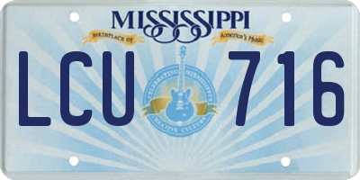 MS license plate LCU716