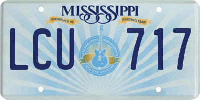 MS license plate LCU717