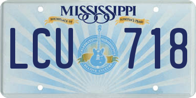MS license plate LCU718