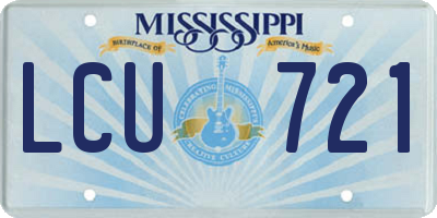 MS license plate LCU721