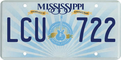 MS license plate LCU722