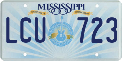 MS license plate LCU723