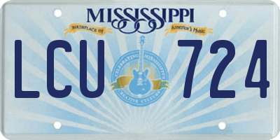 MS license plate LCU724