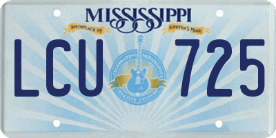 MS license plate LCU725