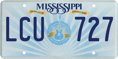 MS license plate LCU727