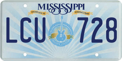 MS license plate LCU728