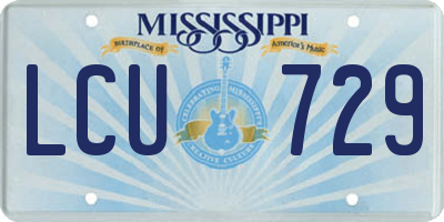 MS license plate LCU729