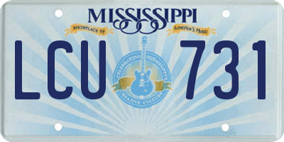 MS license plate LCU731