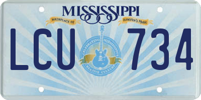 MS license plate LCU734