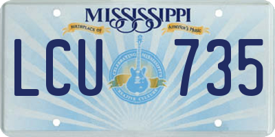 MS license plate LCU735