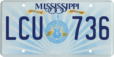 MS license plate LCU736