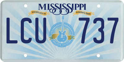 MS license plate LCU737